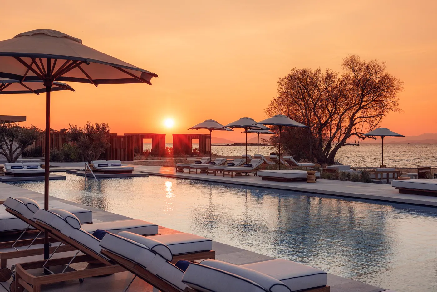 Pool at sunset