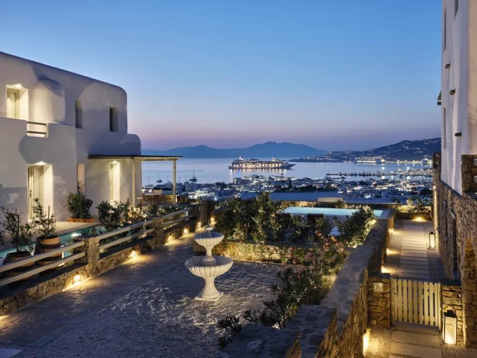 Belvedere garden terrace at twilight