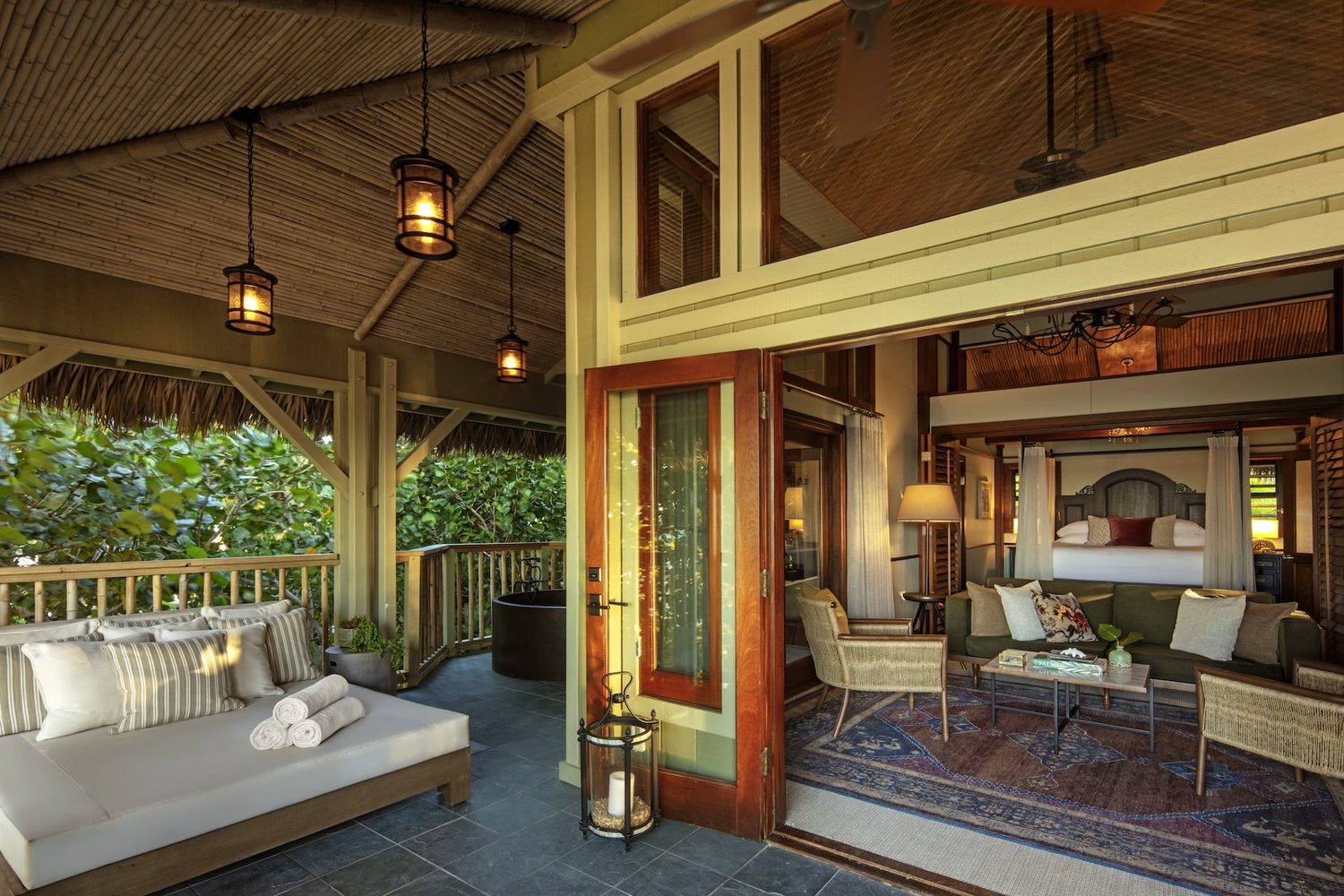 Thatched bungalow interior